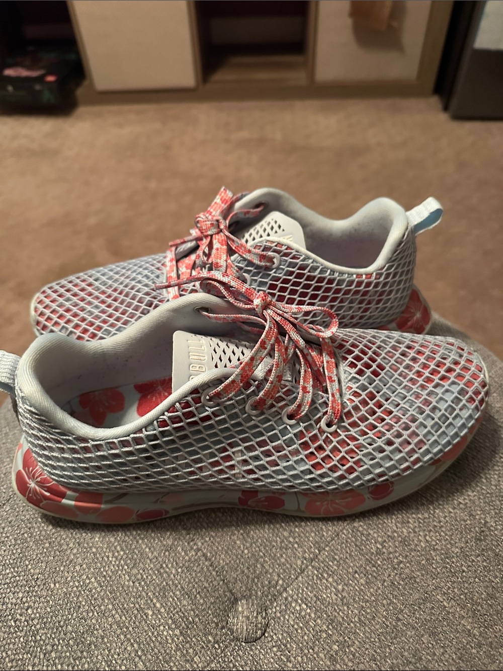 NOBULL Women's Coral & Light Gray Mesh Sneakers - Picture 3 of 3